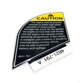 Arctic Cat, HOOD "CAUTION" DECAL (ENGLISH) 4621-791, 2018-2025 ZR 200